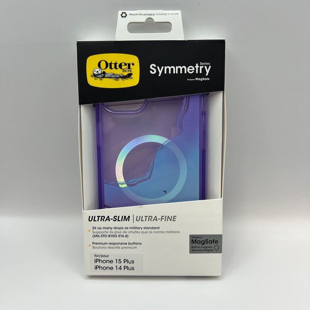 OtterBox Symmetry Series Case for iPhone 15 Plus 14 Plus Purple MagSafe 77-94849